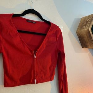 sexy red long sleeve top